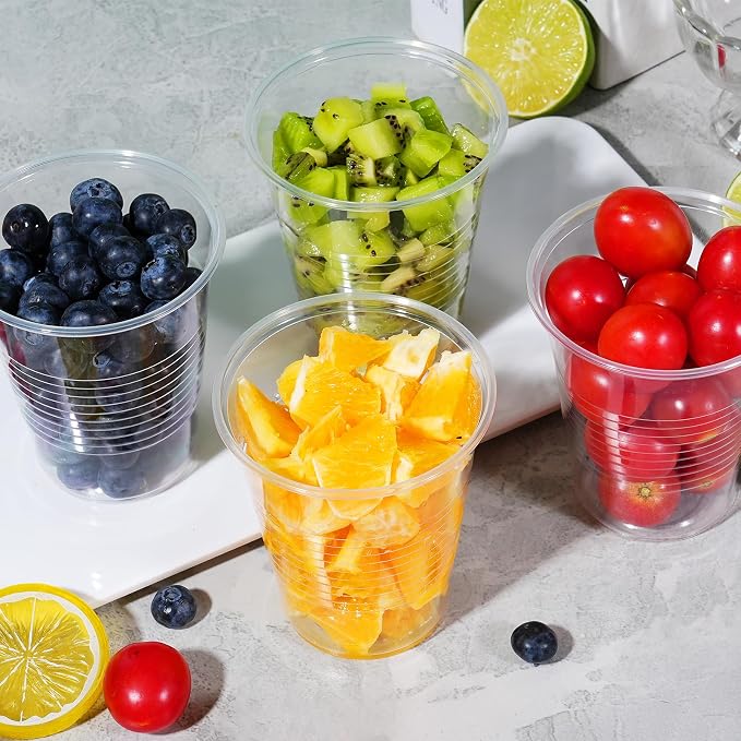 SIUQ 2000 Pack 12 oz Clear Plastic Cups, Bulk Disposable Water Cups | Cold