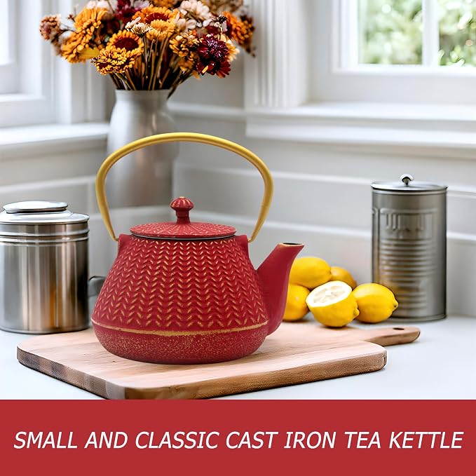 Small Cast Iron Tea Kettle for Stovetop Safe, Durable Teapot