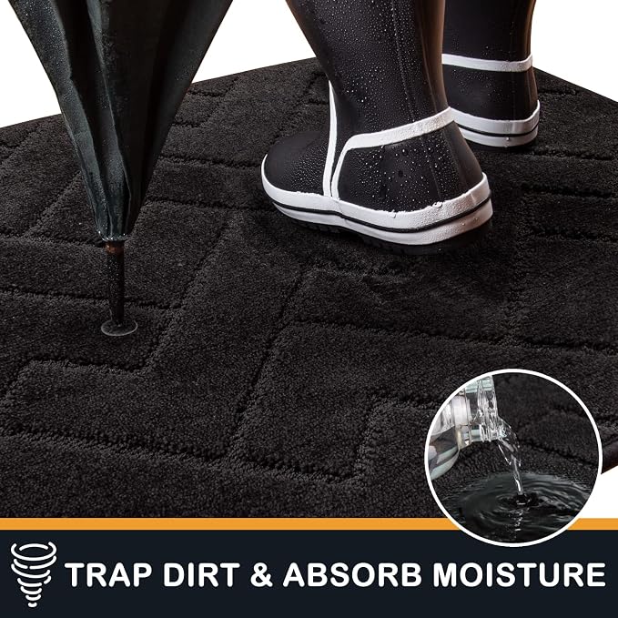 PURRUGS Dirt Trapping Door Mat 24" x 70", Non-Slip Machine Washable Entry Rug