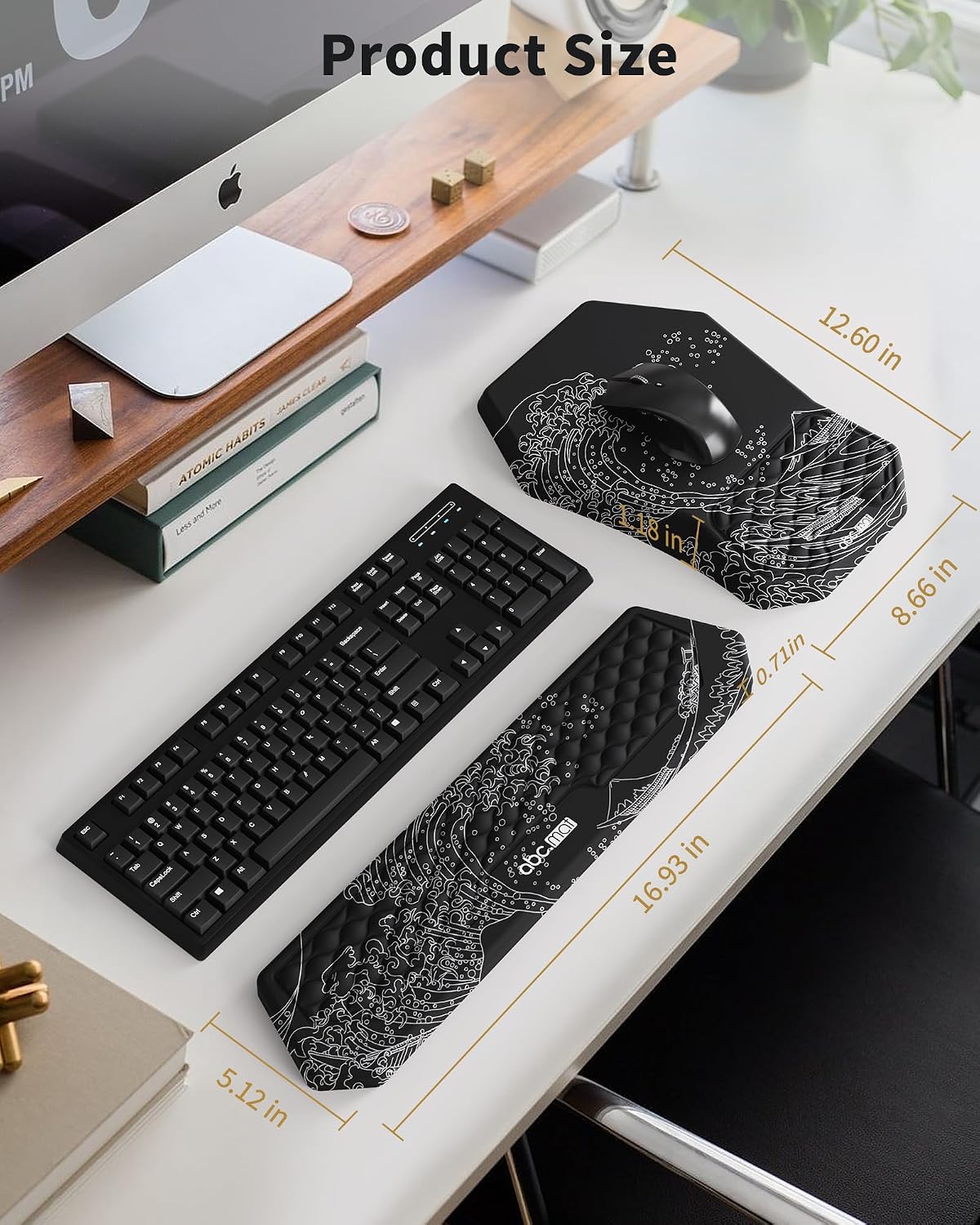 Ergonomic Mouse Pad with Wrist Rest & Keyboard Wrist Rest Support Set