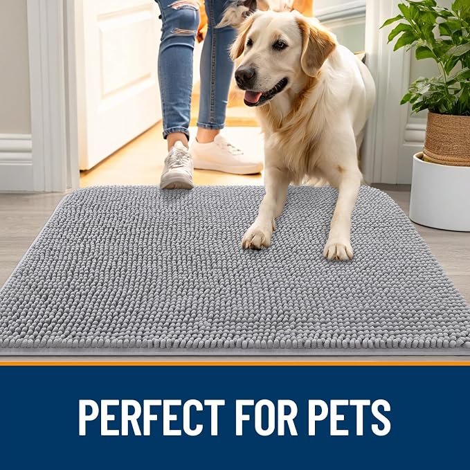 OLANLY Dog Door Mat for Muddy Paws 36x24, Absorbs Moisture and Dirt, Absorbent