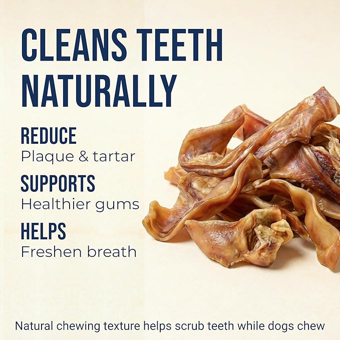 K9warehouse Pig Ears for Dogs - Natural Bulk - 100% Pork Pig Ear Strips for Dogs - Alternative to Rawhide Chews - Thick Cut Pig Ears for Dog Treats for All Breeds Packed in USA - 16oz