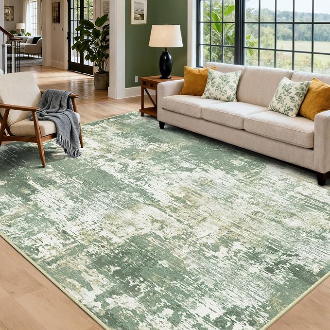 RELEANY Washable Area Rugs 6'x9' Non-Slip Modern Abstract Soft