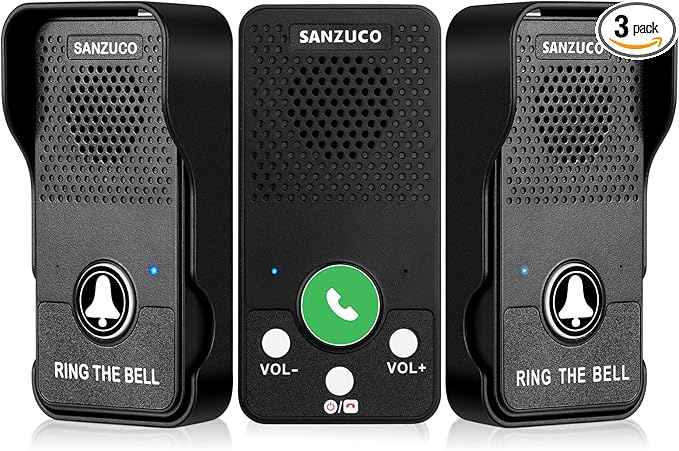 Wireless Doorbell, Full Duplex Doorbells Hands Free, 1000ft Range Rechargeable