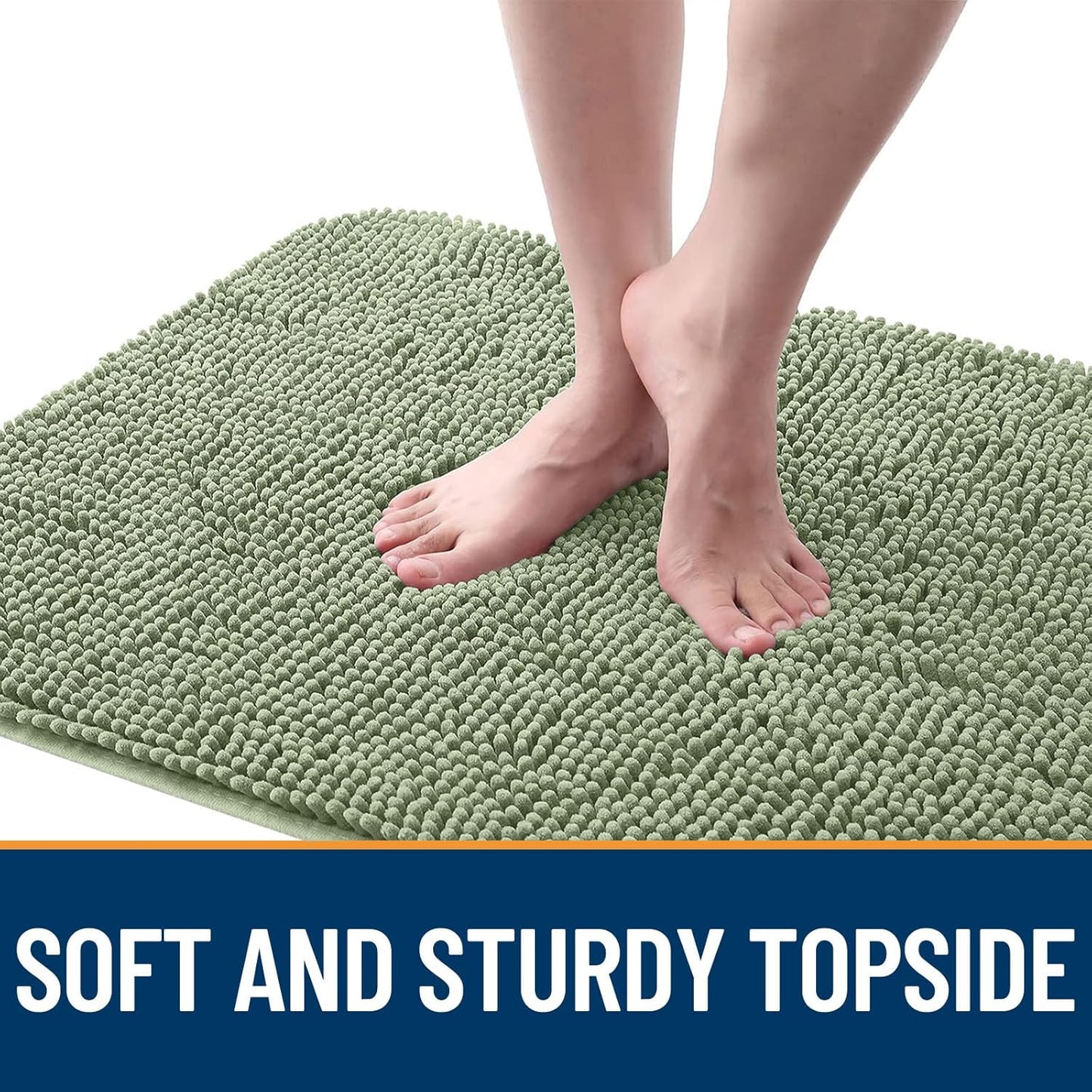 OLANLY Dog Door Mat for Muddy Paws 47x32, Absorbs Moisture and Dirt, Absorbent Non-Slip Washable Doormat, Quick Dry Chenille Mud Mat for Dogs, Entry Indoor Entryway Carpet for Inside Floor, Sage Green