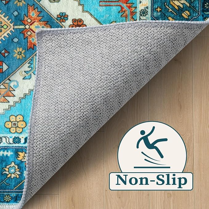 SERISSA 2x4 Boho Rugs for Entryway, Washable Non-Slip Kitchen Runner Rug
