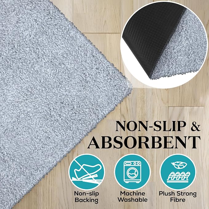 Premium Microfiber Indoor Door Mat – 32"x48" Washable Entry Mat, Waterproof
