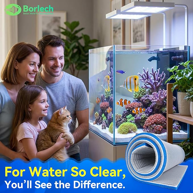 Borlech 8-Layer Fast-Acting Aquarium Filter Pad
