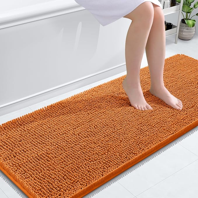 OLANLY Bathroom Runner Rugs 59x24, Extra Soft Absorbent Chenille Bath Rugs