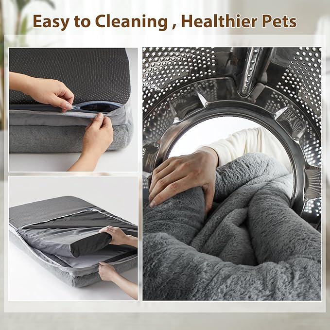 BFPETHOME Dog Beds for Small Dogs, Washable Dog Bed with Sides, Orthopedic Small Sized Soft Mats with Removable Cover & Waterproof Pet Mat for Pet