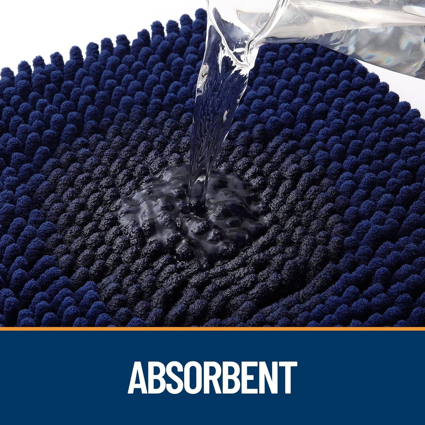 OLANLY Door Mat for Muddy Dog Paws 70x46, Ultra Absorbent Chenille Mud Doormat with Paw Print Design, Non-Slip Washable Doormat for Indoor Entryway, Quick-Dry Pet Bed Mats for Dirty Dogs, Navy Blue