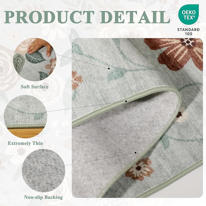 DUKINO Runner Rug, 2x10 Kitchen Runner Rug