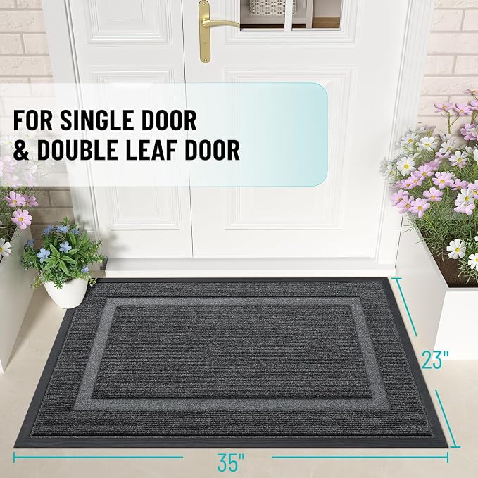OLANLY Front Door Mat Indoor Outdoor Entrance, Waterproof All-Season,