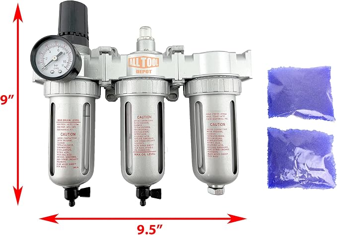 3/8" NPT MID FLOW Filter Regulator Coalescing Desiccant Dryer System
