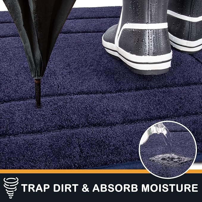 PURRUGS Dirt Trapping Door Mat 32" x 70", Non-Slip/Skid Machine Washable