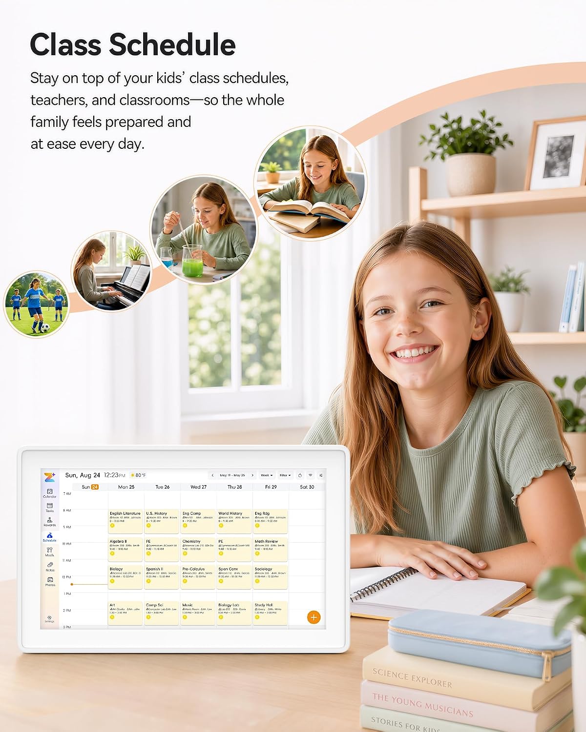 Digital Calendar,15.6-inch Digital Wall Planner & Chore Chart, Touchscreen Family Organizer for Schedules, Events & Reminders, Wall Mount Included, Smart Calendar Perfect for 2026 Planning (White Frame)