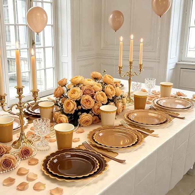 Brown Plates and Napkins Party Supplies