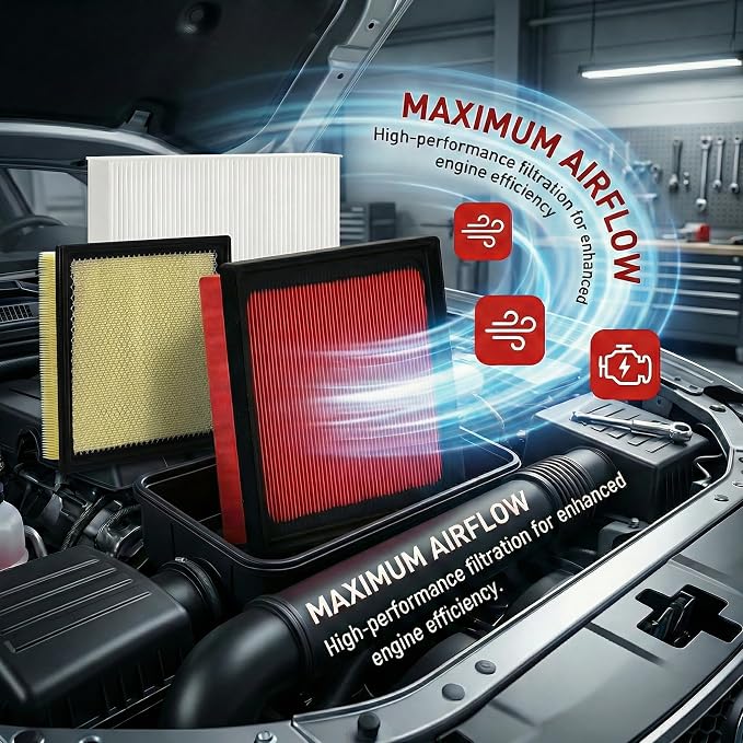 White Cabin Filter & Engine Air Filter Kit