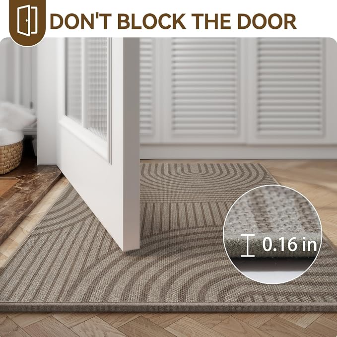Front Door Mat 36'x59'', Absorbent Dirt Resist Washable Non Slip Low-Profile