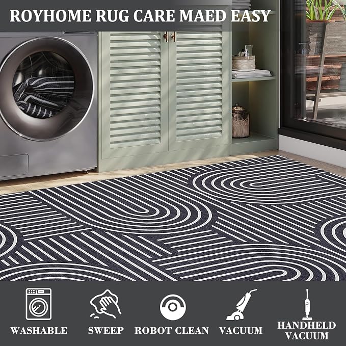 ROYHOME Washable Rug 9x12 Area Rugs