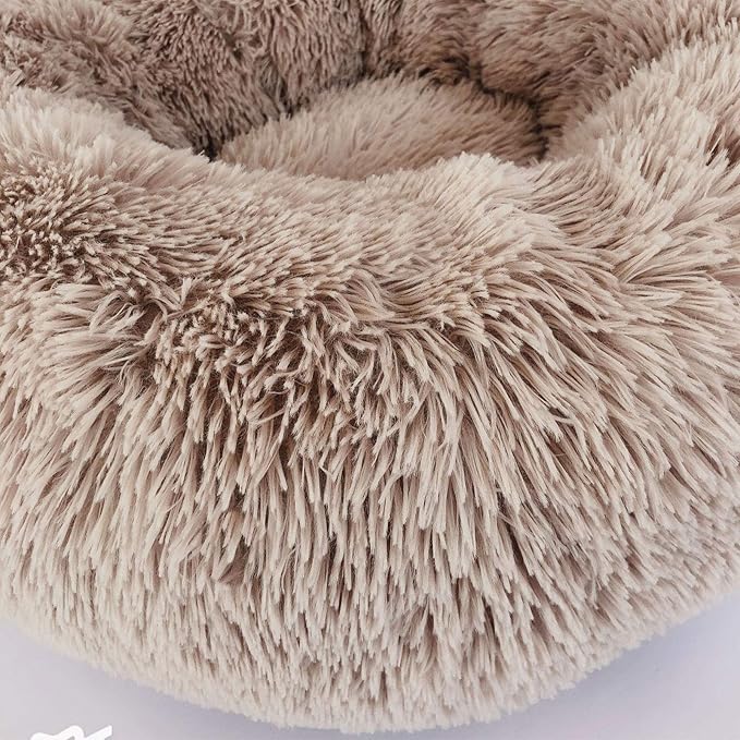 Myuilor Warming Round Dog Bed for Small, Medium and Large Dogs & Cats, Short & Long Plush Pet Bed, Luxurious Faux Fur Donut Cuddler, Bolster Pet Bed & Sofa, Machine Washable 40CM 16Inch