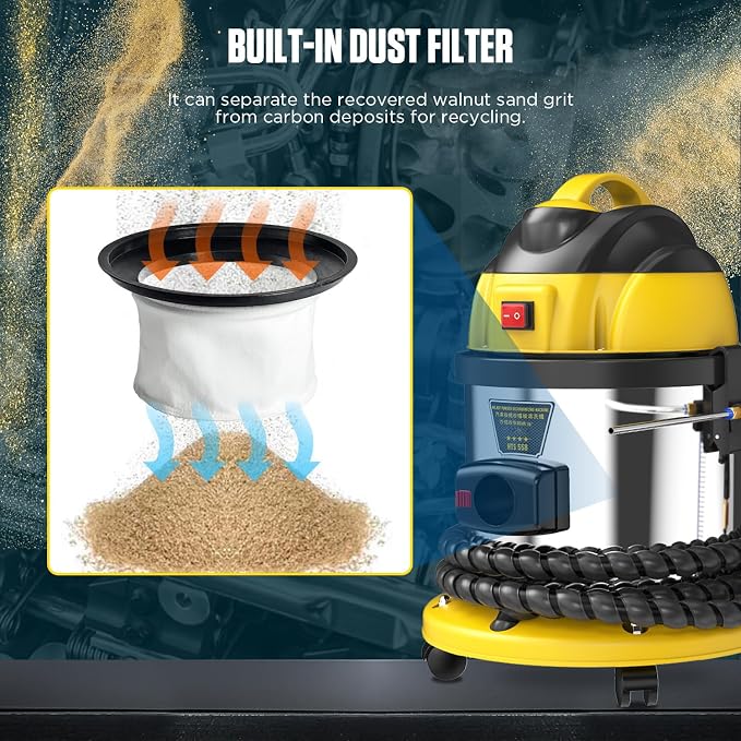 Walnut Blaster Cleaner, HTS558 Automotive Engine Intake Pipe Valve Cleaning