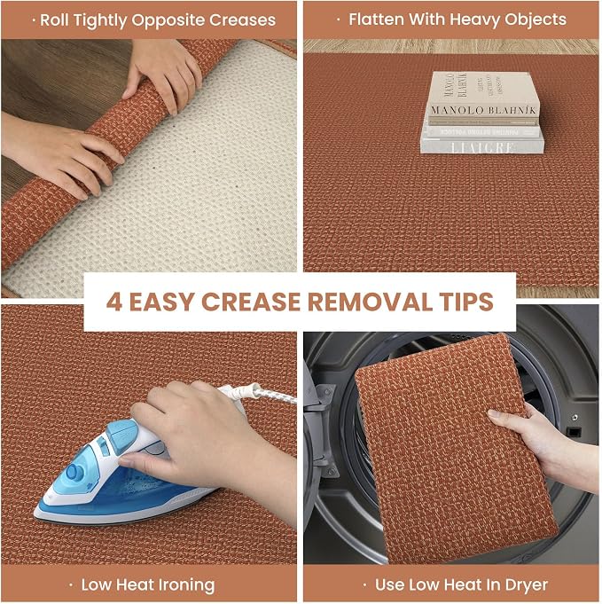 IOHOUZE Washable Runner Rug 3x8 Non Slip Rubber Backed Wide Hallway Runner
