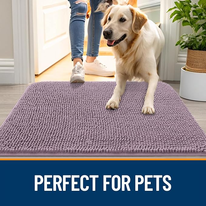 OLANLY Dog Door Mat for Muddy Paws 59x24, Absorbs Moisture and Dirt, Absorbent