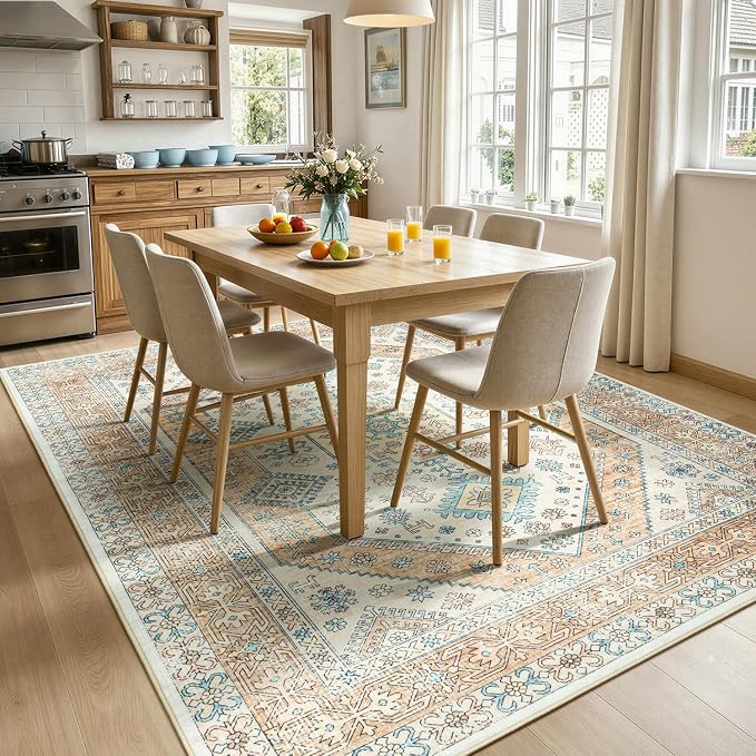 Lofus Vintage Living Room Rugs 5x7, Soft Machine Washable Area Rug