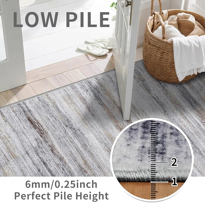 3x7 Washable Runner Rug for Family: Easy-to-Clean Runners for Hallway Entryway