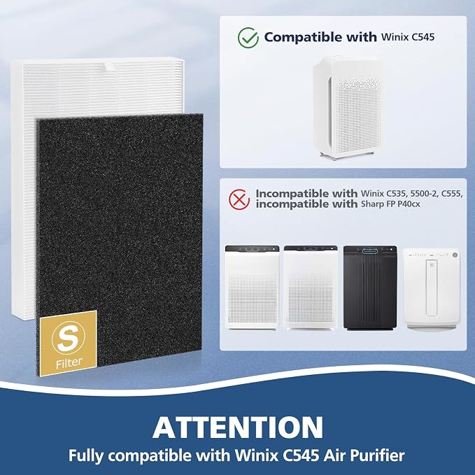 C545 HEPA Replacement Filter S Compatible