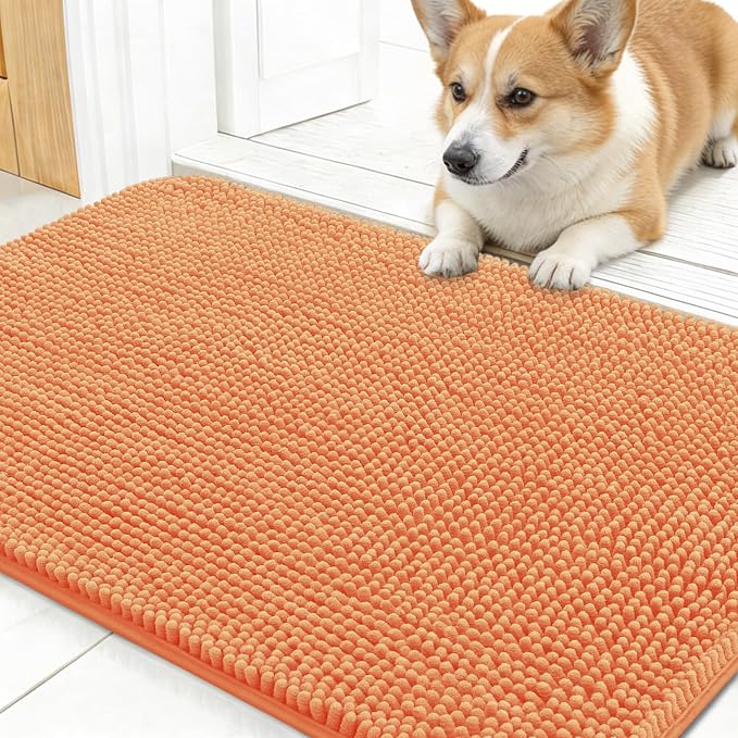 OLANLY Dog Door Mat for Muddy Paws 30x17, Absorbs Moisture and Dirt, Absorbent