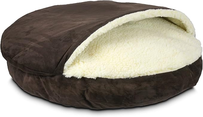 Snoozer Luxury Orthopedic Cozy Cave Pet Bed, Large, Hot Fudge