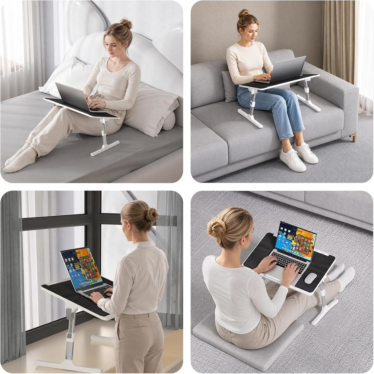 Adjustable Lap Desk, Foldable Laptop Desk for Bed, X-Large Lap Table