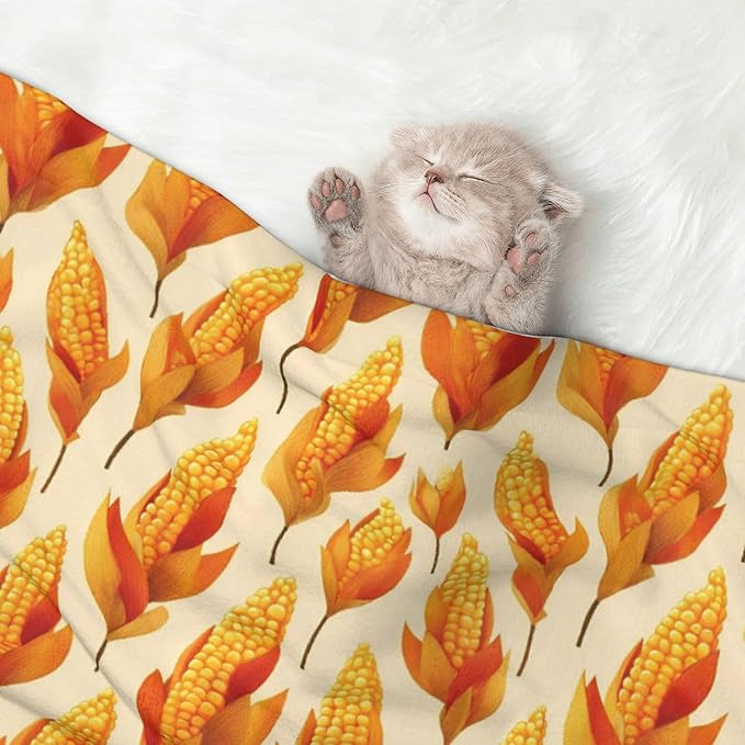 Waterproof Dog Blanket Soft Pet Blanket for Puppy Cat, Fleece Cat Throw Blankets for Furniture Bed Couch Sofa Reversible - Corn Kernels 2