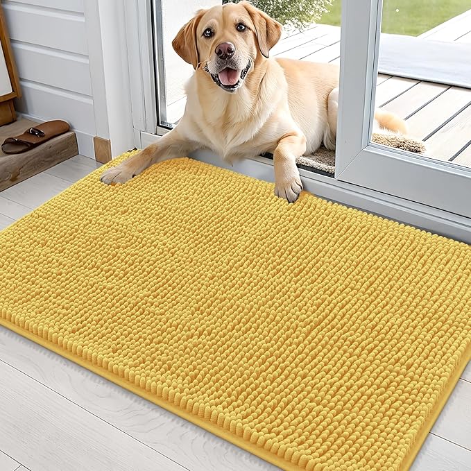 OLANLY Dog Door Mat for Muddy Paws 35x24, Absorbs Moisture and Dirt, Absorbent