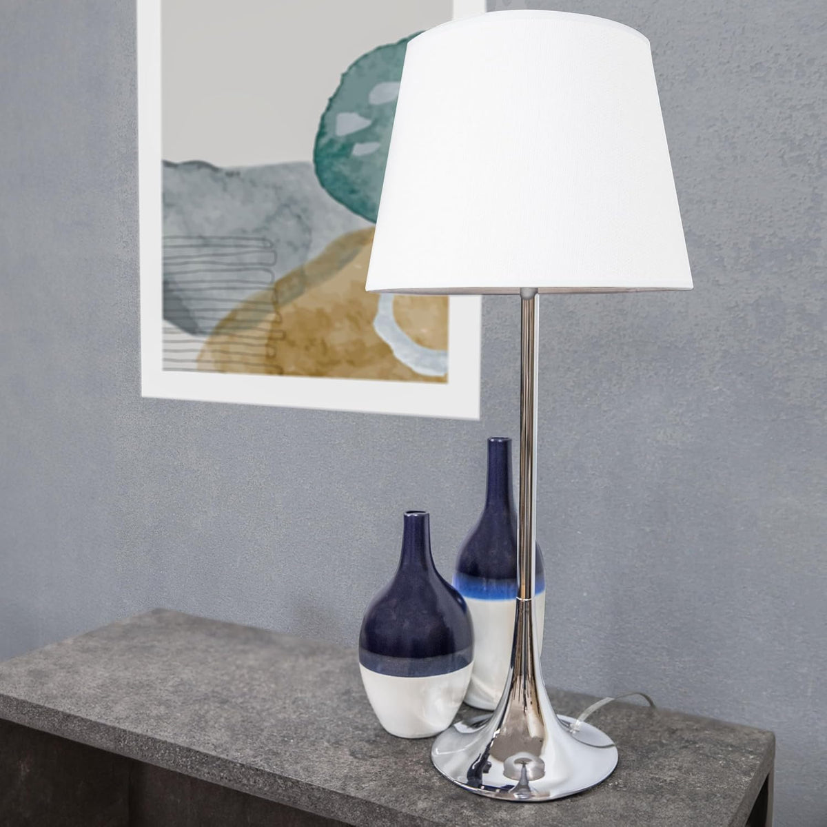 Sunnydaze Modern Splendor 3-Piece Floor and Table Lamp Set - Matching Indoor Metal Lamp Set of 3 - Plug-in Electric - Bulb Included