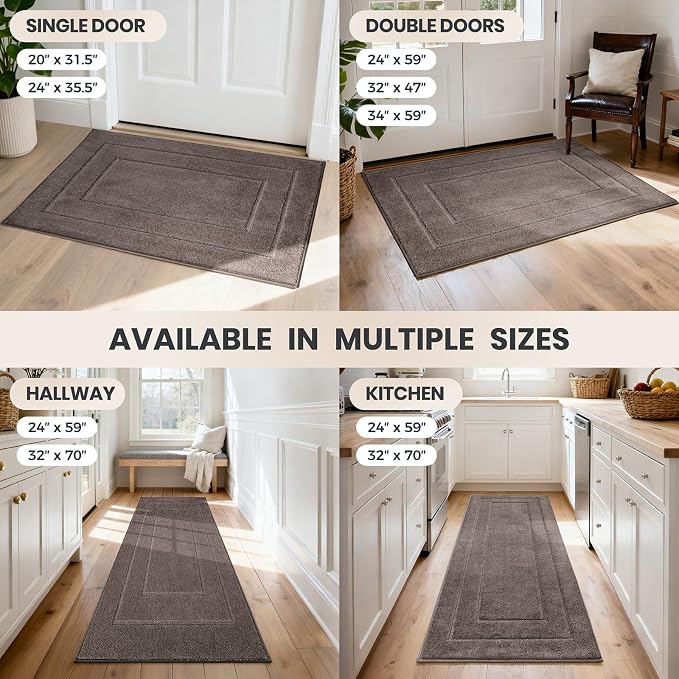 PURRUGS Dirt Trapping Door Mat 20" x 31.5", Non-Slip/Skid Machine Washable