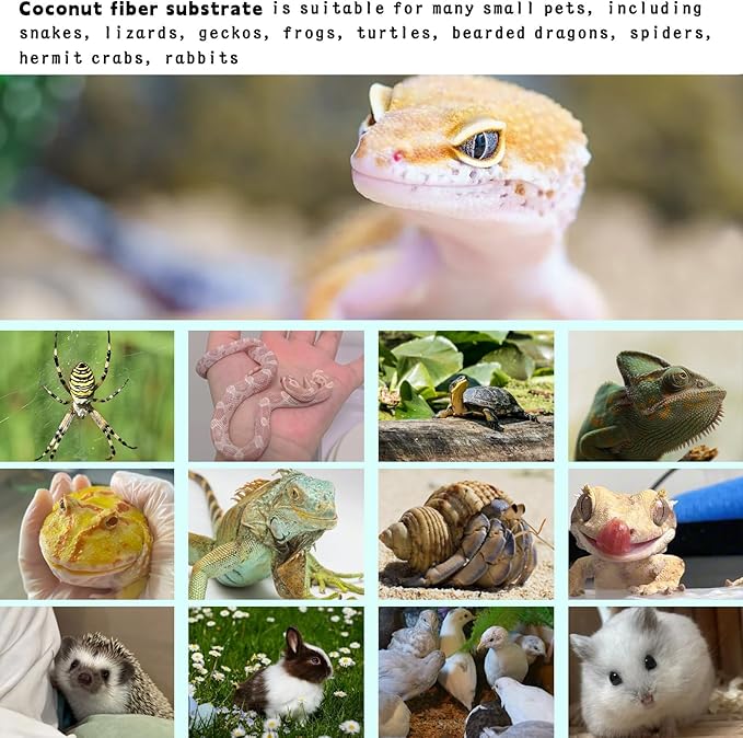 Hamiledyi 35.4×15.7" Reptile Carpet Coconut Fiber Substrate Large Lizard Cage Mat Coco Fiber Liner Snake Bedding Natual Coconut Fiber Carpet for Bearded Dragon Turtles Iguana Tortoises