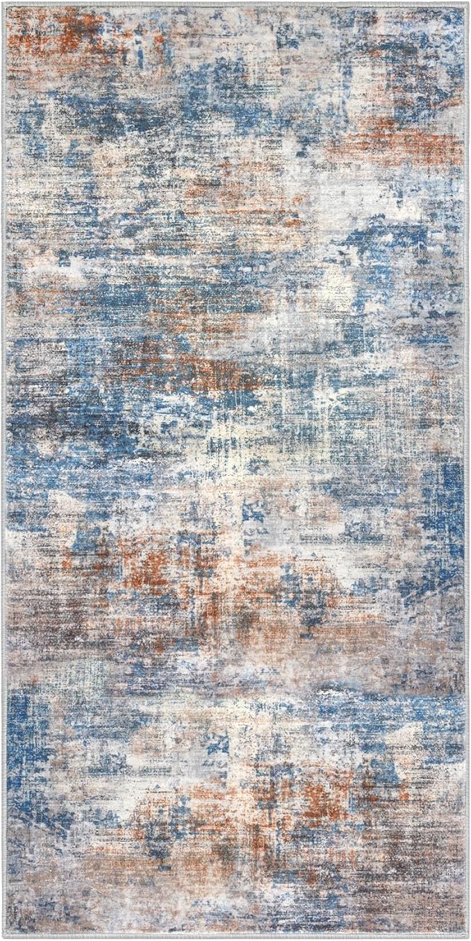 IOHOUZE Abstract Runner Rug 2x4 Ft Entryway Rugs Washable Door Mat Indoor