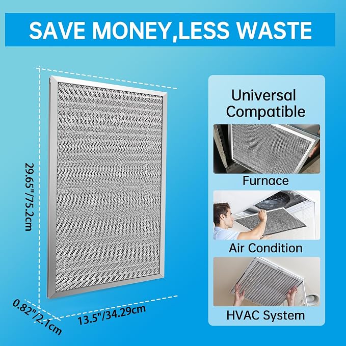 UBeesize 14x30x1 Reusable Electrostatic Air Filter HVAC AC Furnace Filter