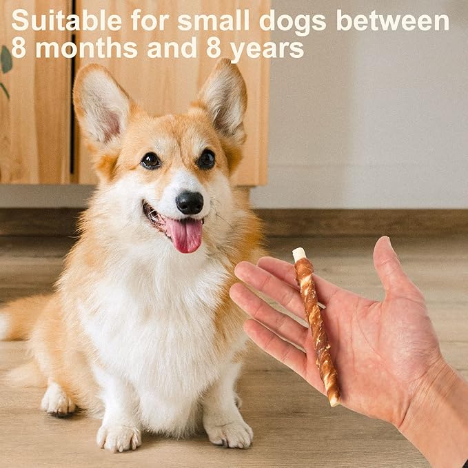 MON2SUN 5 Inch Duck Wrapped Rawhide Dog Treats for Puppy and Small Dogs, Promotes Dental Health, Healthy Snacks 14.11 oz