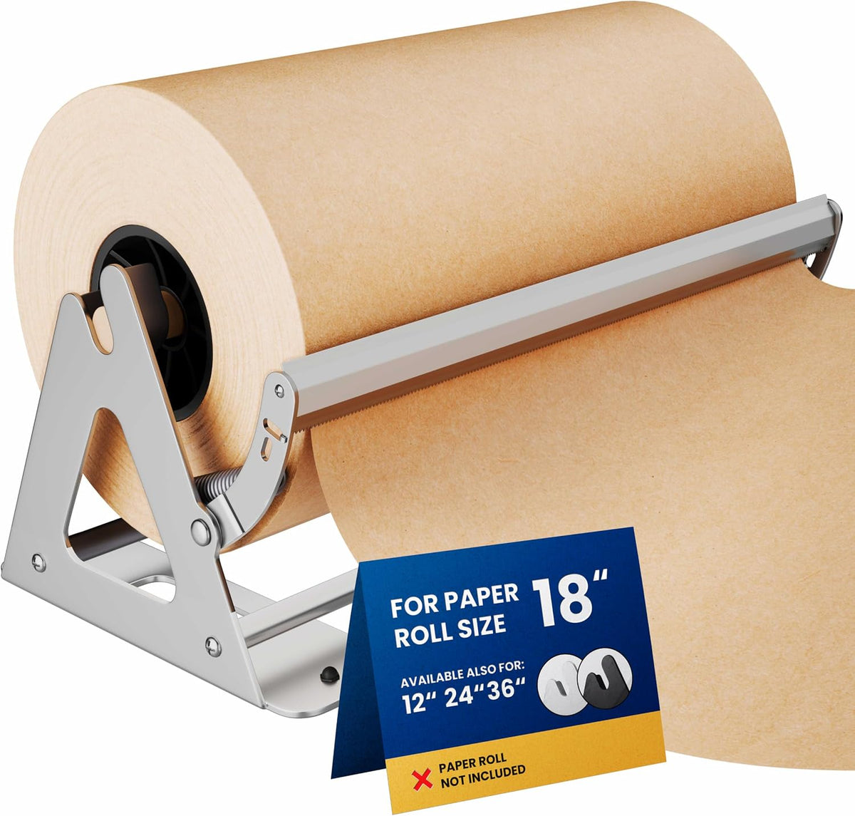 DIY Crew 18 Inch Paper Roll Dispenser and Cutter - Heavy-Duty Wall Mountable, Non Slip Tabletop - Kraft, Freezer, Butcher Paper - Up to 1000ft Rolls