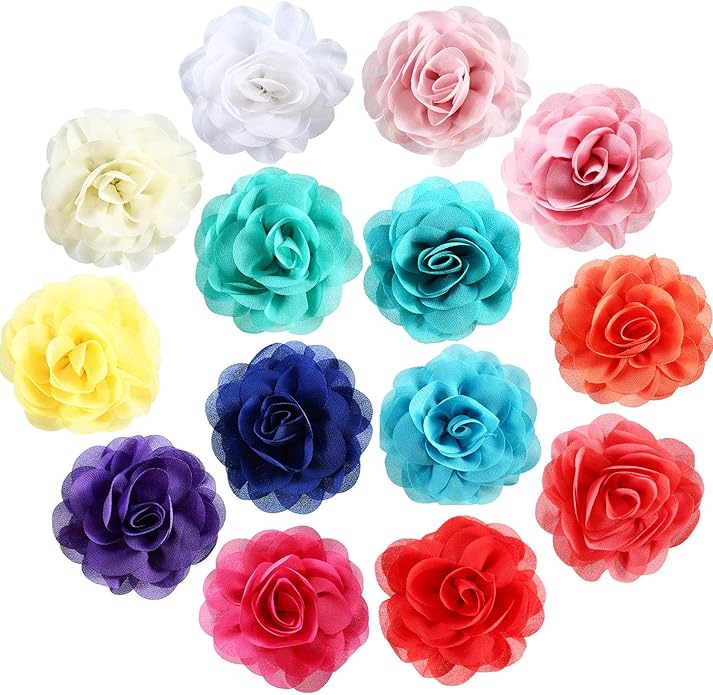Leinuosen 14 Pcs Flower for Dog Collar Pet Collar Flowers Charms Multi Color Bow Tie for Cat Puppy Dog Grooming Accessories