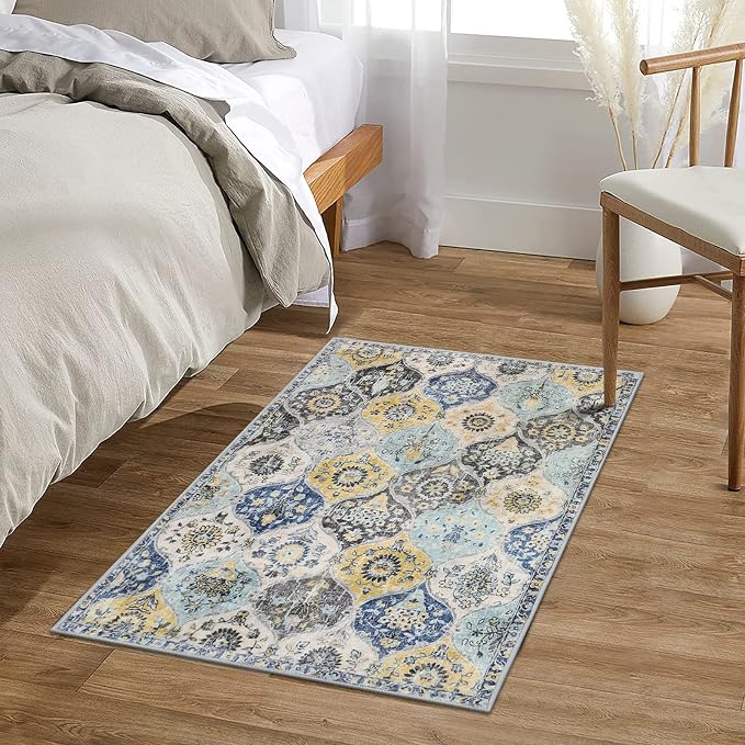 Lahome Moroccan Trellis Kitchen Rugs Non Slip Washable, 2x3 Rugs