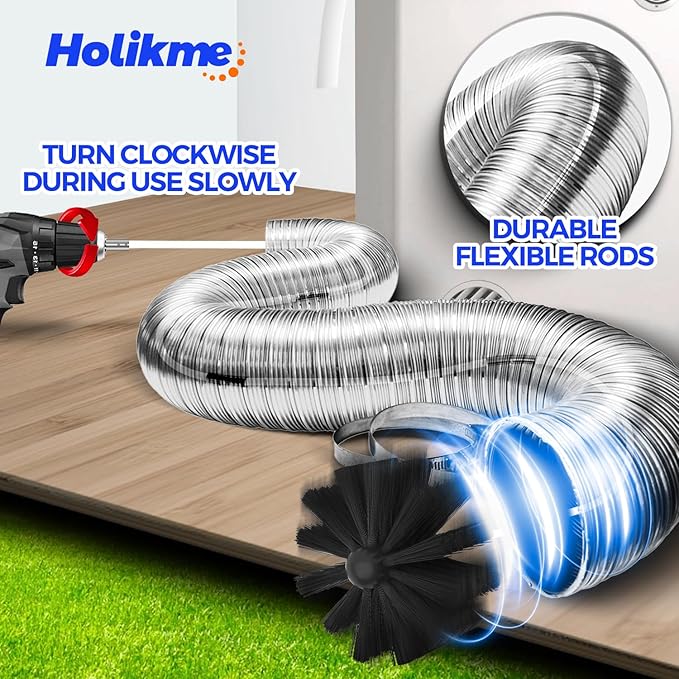 Holikme 50Feet Dryer Vent Cleaner Kit