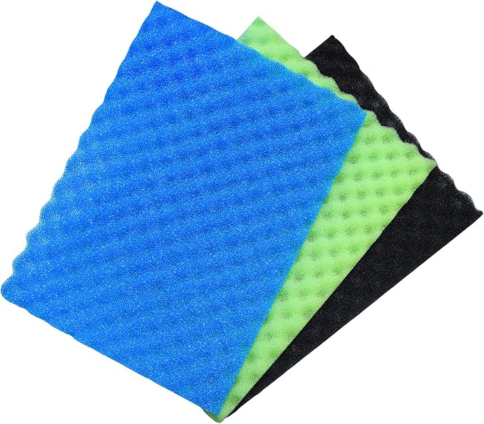 Aquarium Filter Media Bio Sponge Pad 16 x 12 x 1 inch, Fish Pond Foam Filter