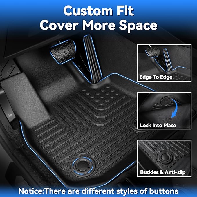 Hutisya-Floor Mats & Cargo Liner Set Fit for Hyundai Tucson 2022-2026 (No Hybrid Models) All Weather Protection Anti-Slip & Durable TPE Full Set Liners Automotive Accessories-Black