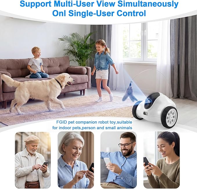 Pet Robot Camera,Movable Robot Pet Cam Indoor with Phone APP,Long Distance on Wheels,Home Security Robot 720P Cat Camera Night Vision,2-Way Talk WiFi Cam Pet with 2.4G