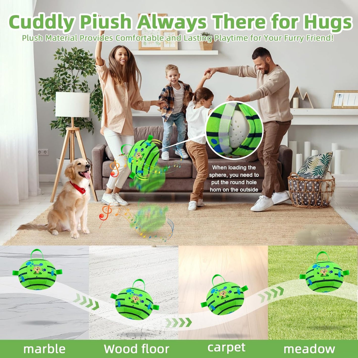Interactive Dog Toys,Remote Control Dog Balls with Jumping, Rolling & Moving Functions - Includes a Vibrating Dog Ball and Durable Chew Fabric for Safe Play (7.1")